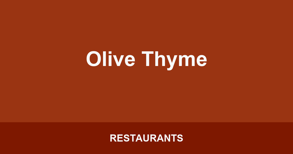 Olive Thyme