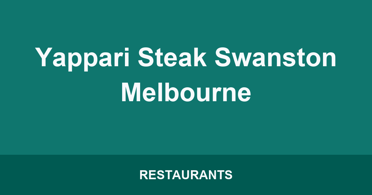 Yappari Steak Swanston Melbourne