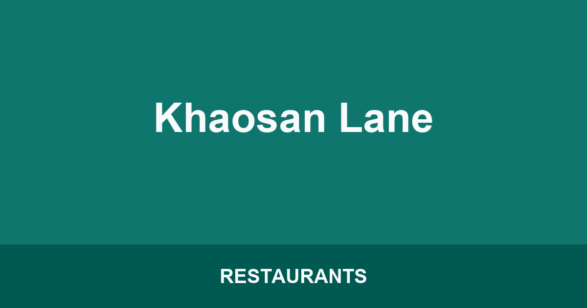 Khaosan Lane