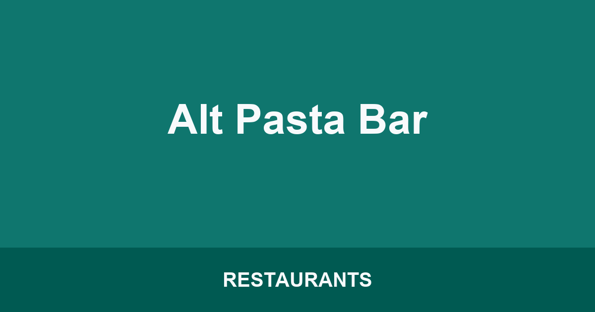 Alt Pasta Bar