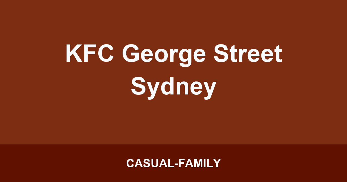 KFC George Street Sydney