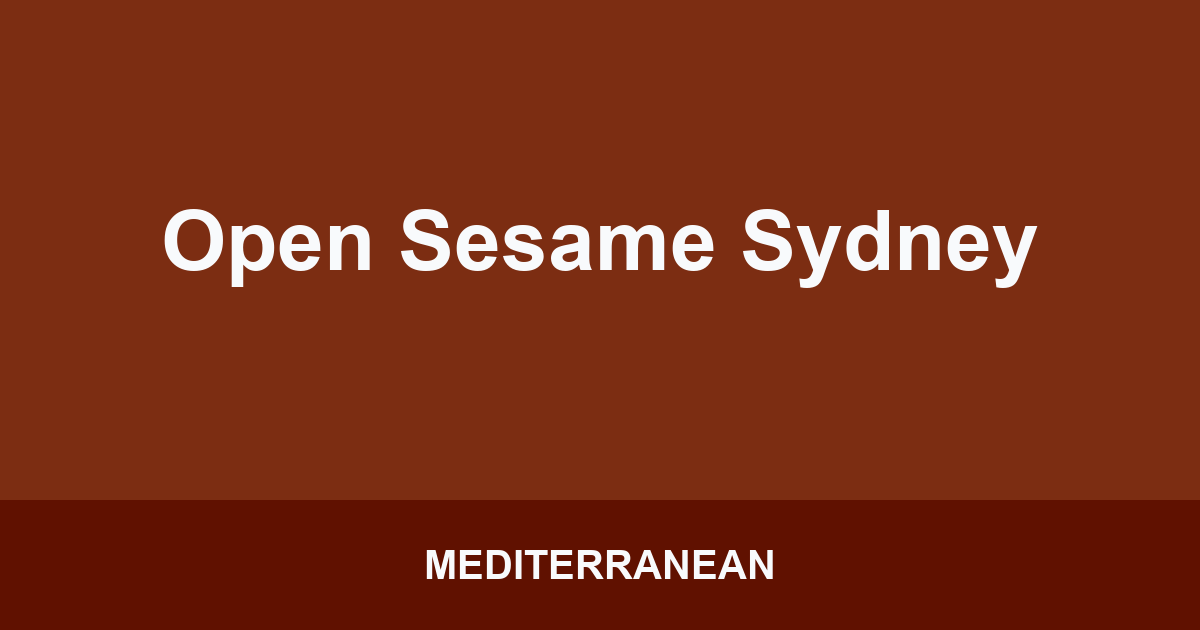 Open Sesame Sydney