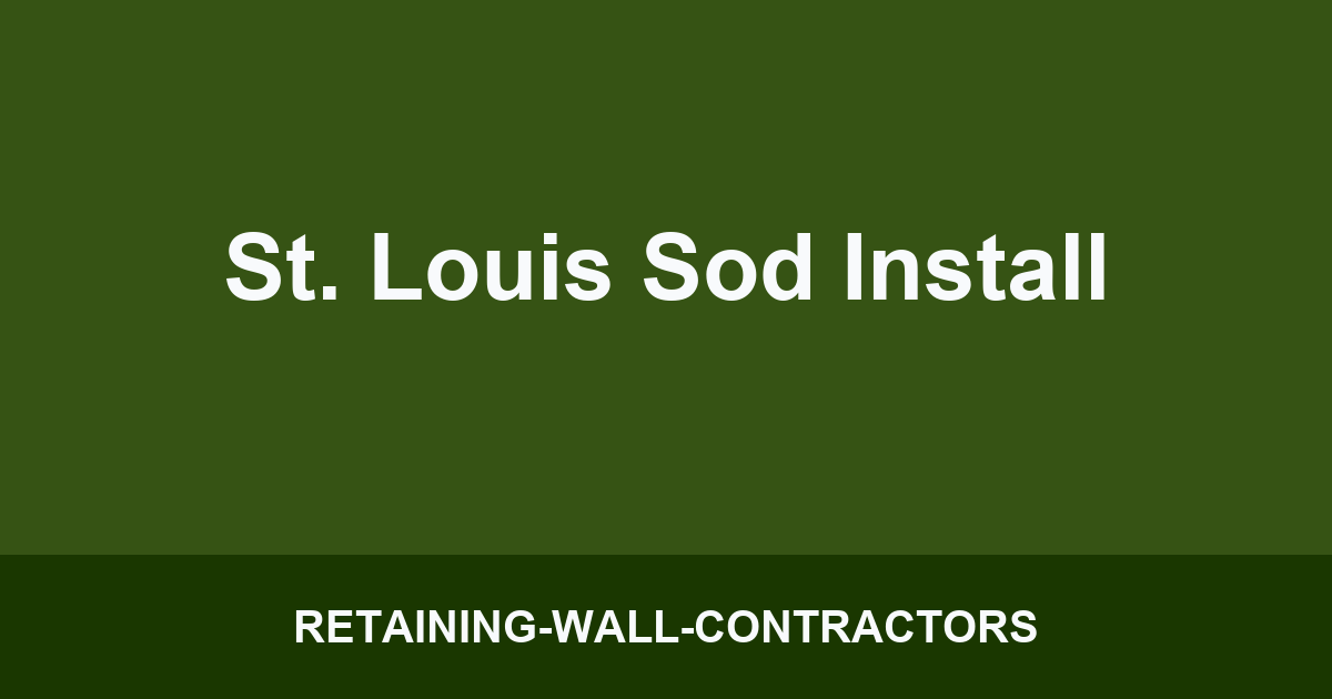 St. Louis Sod Install