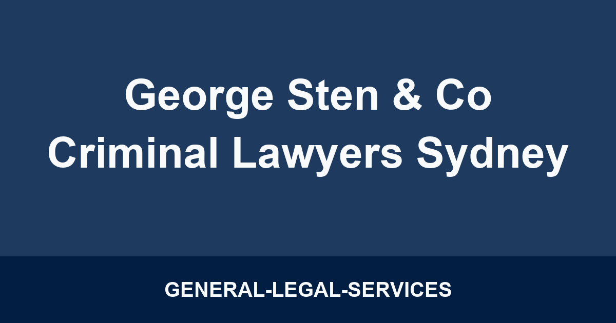 George Sten & Co Criminal Lawyers Sydney