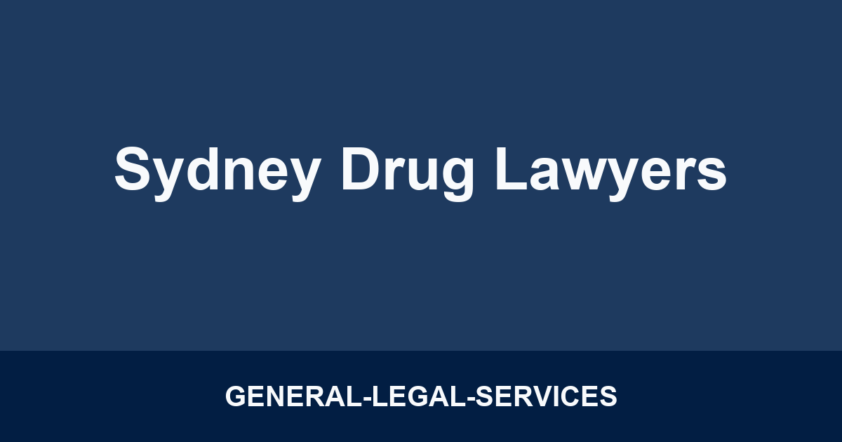 Sydney Drug Lawyers