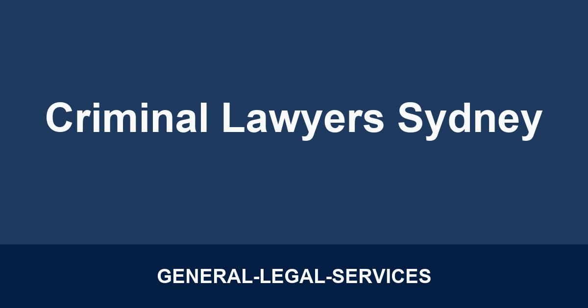 Criminal Lawyers Sydney