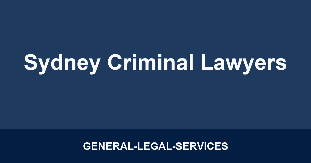Sydney Criminal Lawyers