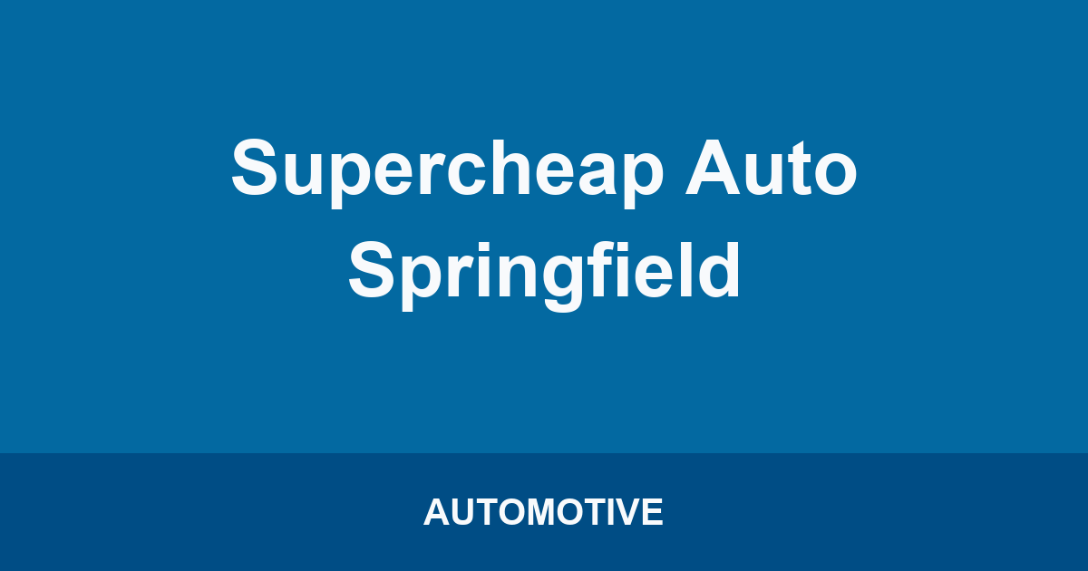 Supercheap Auto Springfield